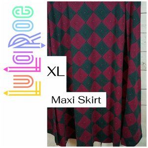 LuLaRoe | XL Maxi Skirt Cotton Geometric Print NEW